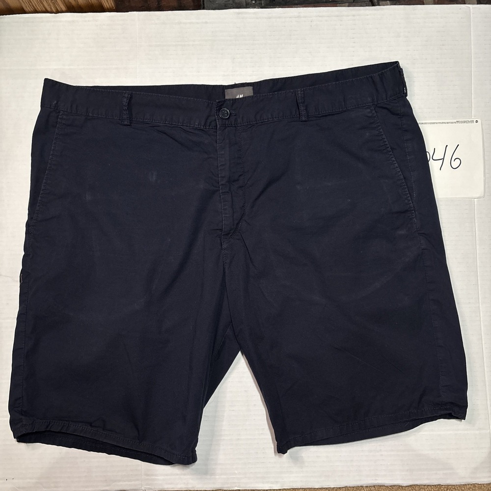 H&M Men's Regular Fit Shorts Size 40 Navy Blue Coupe Standard Casual Chino